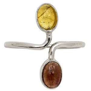 Natürlicher Multi Turmalin 925 Sterling Silber Ring Gr.9 Schmuck R-1587 - Bild 1 von 5