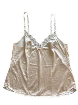 Camisola Talla 36 Beige Encaje Nailon Sedoso EE. UU. De Colección Maidenform Top Sin Mangas Íntimas Foto 1 de 4