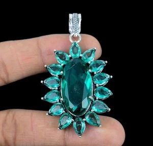 Apatite gemstone handmade 925 sterling silver jewelry pendant - Picture 1 of 3