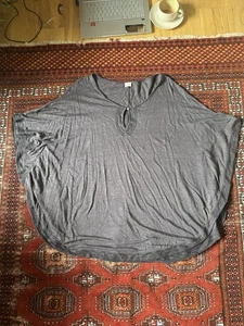 poetry 100% linen size 16/18 grey blue top jumper batwing - Picture 1 of 4