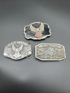 Harley Davidson Vintage Belt Buckle - Lot Of 3 - Picture 1 of 8