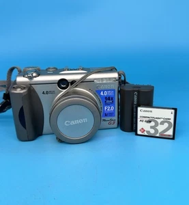 Canon Powershot G3 4.0MP Digital Camera With Memory Card, Silver - Tested - Picture 1 of 13