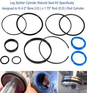 Hydraulik Holzspalter Zylinder Dichtsatz für 4,0" Bohrung x 1,75" Stabzylinder - Bild 1 von 12