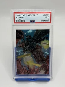 1996 STAR WARS TOPPS FINEST #SWF1 BOBA FETT PROMO CARD PSA 9 MINT - Picture 1 of 2