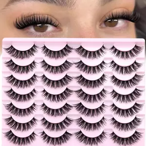 False Eyelashes Russian Strip Lashes Cat Eye Lashes Fluffy False Lashes D Curl F - Picture 1 of 7
