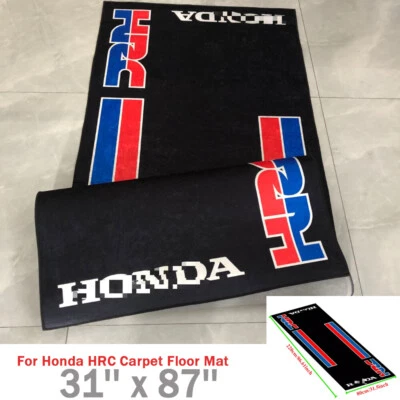 Alfombrilla antideslizante para garaje para moto Honda HRC roja azul 220x80 cm Foto 1 de 4