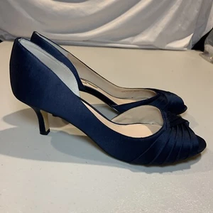 Nina Blue Open Toe Heels Women Size 9 [E9] - Picture 1 of 8