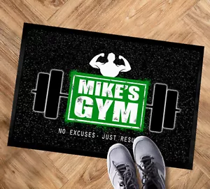 Personalised Gym Door Mat - Home workout Fitness room mat 60 x 40 cm room mat - Picture 1 of 28
