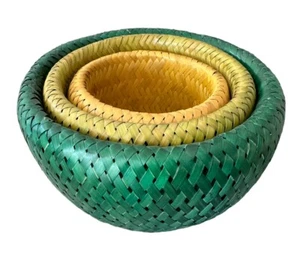 Bambus Setzschalen in grünen Farben (3er Set) Kiste & Fass schön Vintage - Bild 1 von 15