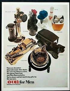 Avon after shave ad vintage 1969 mens car globe decanter advertisement  - Picture 1 of 2
