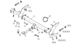 HAYMAN REESE Tow Bar + Wiring Kit MITS TRITON MV UTE W/STEP (01/24-ON) 03491RW - Picture 1 of 6
