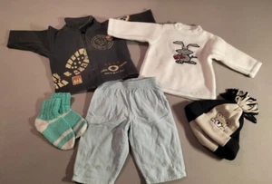 Konvolut 5 Teile Babykleidung Paket Gr. 68 Set aus Hose und Pullover, Jacke - Bild 1 von 17