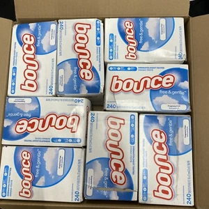 8X Bounce Free & Gentle Dryer Sheets Fragrance Free 240 Sheets Each -Damaged Box - Picture 1 of 5