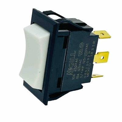 Caixa de 10 interruptores balancim McGill 1P SPDT liga/desliga 125-250Vac branco ~VENDEDOR DOS EUA~ - Imagem 1 de 3