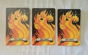 Juego completo de 3 cartas de hechizo de fuego Hero Quest 1989/90 reemplazo - Imagen 1 de 2