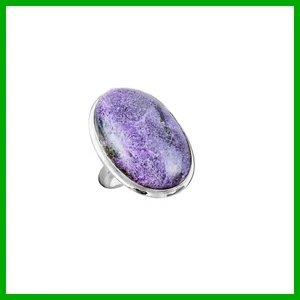 Purpurit Edelstein Einfassung Solitär Geburtstag Geschenk Ring Schmuck Sterlingsilber - Bild 1 von 7