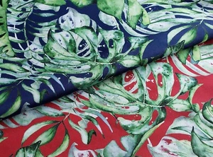 Tropical Leaves Pattern Waterproof fabric Water Resistant Canvas Fabric Outdoor - Picture 1 of 18