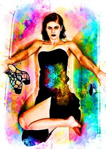 Alexandra Daddario Model Celebrity 1/5 ACEO Fine Art Print Card By:Q