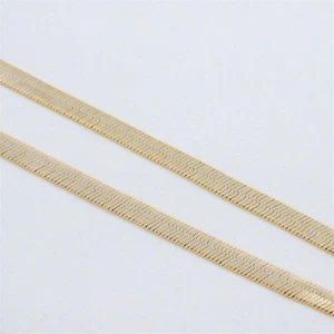 30" 24k COLLAR DE CADENA DE ESPINA DE ARENQUE FLEXIBLE GALVANIZADO 3MM - Imagen 1 de 2