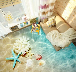 3D Blue Starfish 53RAI73 Floor WallPaper Murals Wall Print Decal AJ WALL Fay - Picture 1 of 5