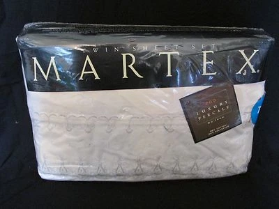 New RARE Vintage Martex "Danielle Lace ECRU" 200 Luxury Percale Twin Sheet Set - Image 1 of 4