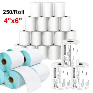 4""x6"" Direkte Thermoadresse Versandetiketten 250/Rolle für Zebra, Rollo, MUNBYN - Bild 1 von 12