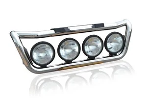 Grill Bar + Step Pad + Side LED For Renault Premium Stainless Steel Chrome Lamps - Picture 1 of 12