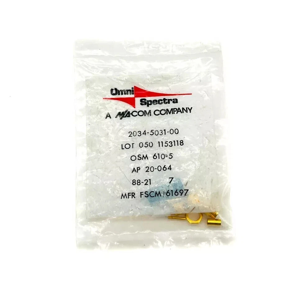 Omni Spectra 2034-5031-00 RF Coaxial Connector Panel Mount Jack Bulkhead - Image 1 of 4