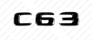 Gloss Black Trunk Lid Emblem Badge Logo Sticker Letter for Mercedes-Benz C63 AMG - Picture 1 of 4