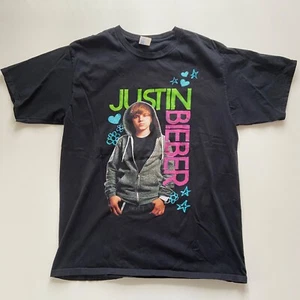Camiseta grande Justin Bieber Stars Hearts banda de música pop deletrear logotipo para hombre - Imagen 1 de 7