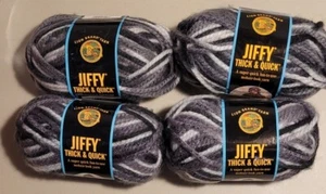 (4) Lion Brand Yarn Jiffy Thick & Quick  Yarn Color: 213 Smoky Mountain New - Picture 1 of 3
