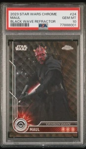 2023 Topps Chrome Star Wars Sam Witwer as Maul Black Wave PSA 10 Gem Mint Pop 1 - Picture 1 of 2