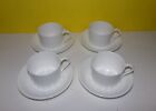 4 Sets Wedgwood Colosseum Tea Cup & Saucer White Bone China Made in England