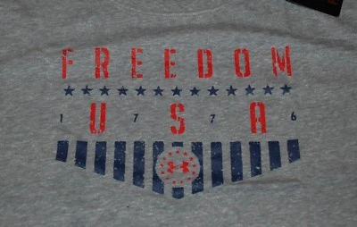 XL NWT Women's Under Armour Freedom USA Gray SS Tee - Image 1 of 4