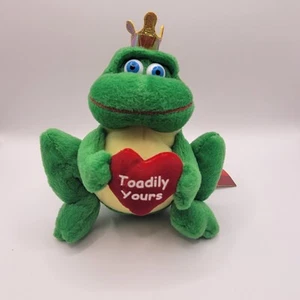 Russ Prince Frog Nigel Toadily Yours Heart Plush 5" Valentines - Picture 1 of 5