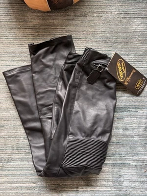 Pantalones Pantalón Vanson Harley-Davidson Moto Cuero Negro Jet Nuevos Con Etiquetas Talla 6 Foto 1 de 4