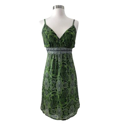 Mini Vestido Babydoll Y2K Apt 9 Cintura Imperio Calado Sin Mangas Paisley Talla L Twee Foto 1 de 4