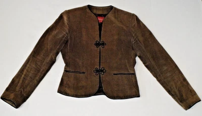 Chaqueta Blazer Vintage Sasson Talla 3/4 Años 80 Terciopelo Dorado Perros Diente Kimono Botón Foto 1 de 4