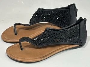 Sandalias de mujer Top Moda negras con cremallera talla 6 - Imagen 1 de 10