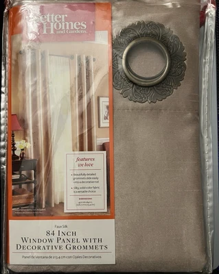 Better Homes & Gardens 84 pulgadas panel ventana ojales decorativos topo imitación seda Foto 1 de 2