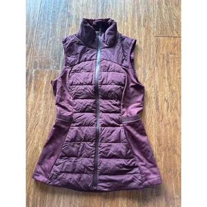 Lululemon Womens Padded Vest Purple Sleeveless Full Zip Mock Neck Athletic - Picture 1 of 7