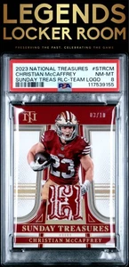 Panini National Treasures Sunday Treasures 2023 Christian Mccaffrey/10 PSA 8 - Imagen 1 de 2
