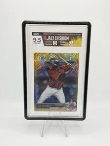 2017 Bowman Chrome 1st #BCP207 Jazz Chisholm - GOLD SHIMMER REFRACTOR /50 - Picture 1 of 2