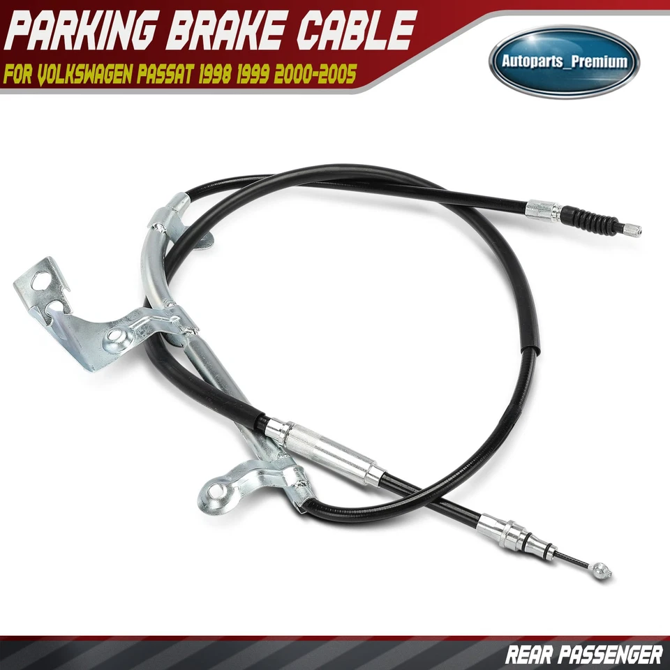 Cable de freno de estacionamiento trasero derecho del lado del pasajero para Volkswagen Passat 1998-2005 Foto 1 de 4