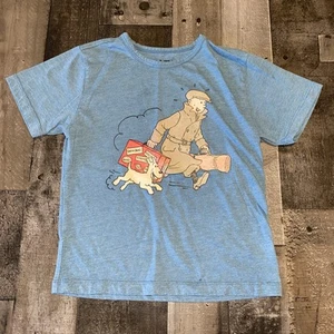 Tintin Homecoming T-Shirt Blue Graphic Size Youth 6 50/50 - Picture 1 of 6