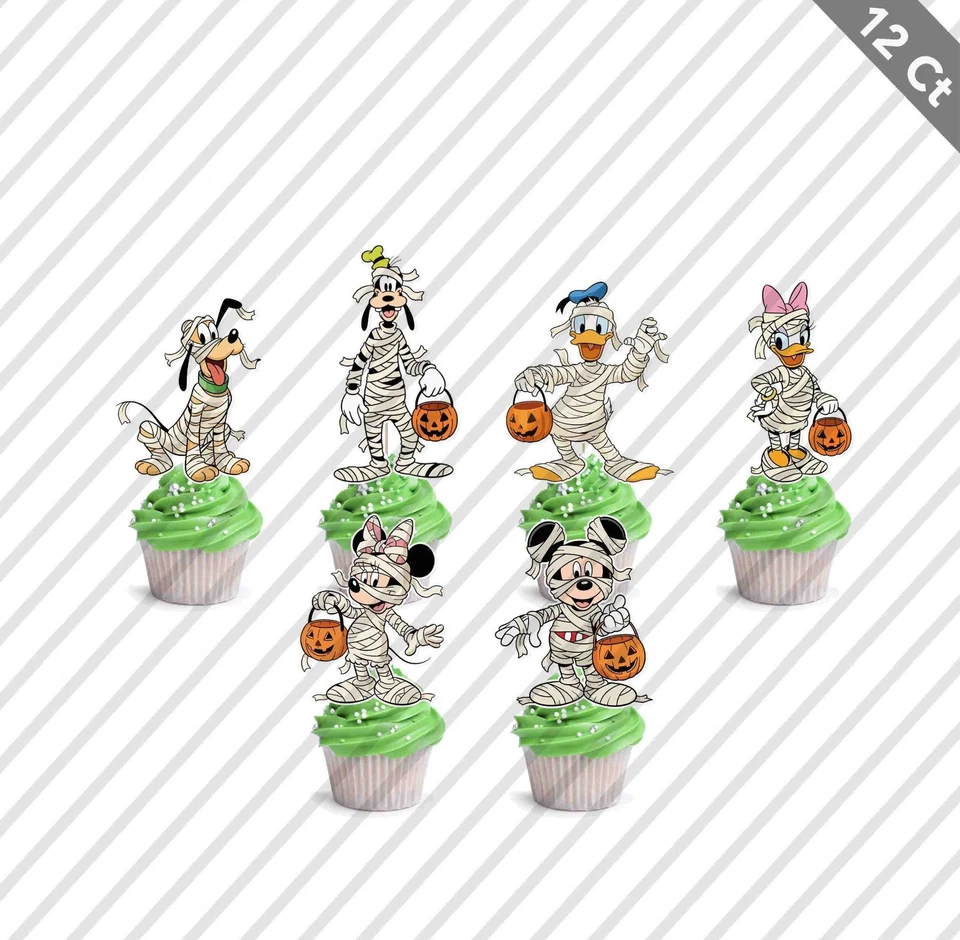 Микки Маус Хэллоуин Минни-Маус Топпер для Кекса Торт Топпер Вечеринка Услуга Бу Тыква - Изображение 1 из 1