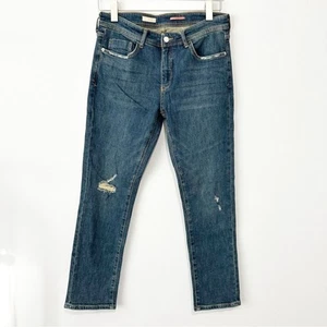 Pilcro and the Letterpress Slim Boyfriend Jeans Blau Ripped Denim Gr. 29 Anthro - Bild 1 von 8