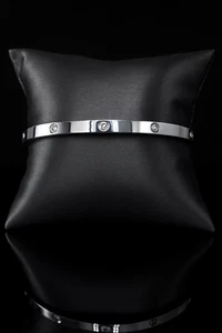 Bracciale 7" Acciaio Inox e Zirconi con Chiusura Cerniera Regalo Per Lei 🎁 - Foto 1 di 7