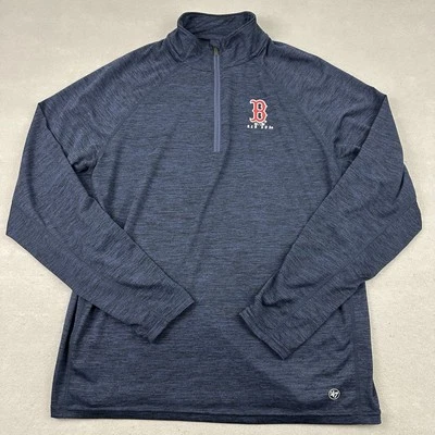 Boston Red Sox Sweater Men Large Blue '47 1/4 Zip MLB Pullover Beantown L - Image 1 of 4
