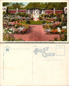 Beautiful Italian Garden at Brookside Postcard - Wm. Walker Residence Great Barr - Picture 1 of 1